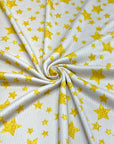 (4X2 YUMMY RIB) GOLD SHIMMER STARS ON CREAM