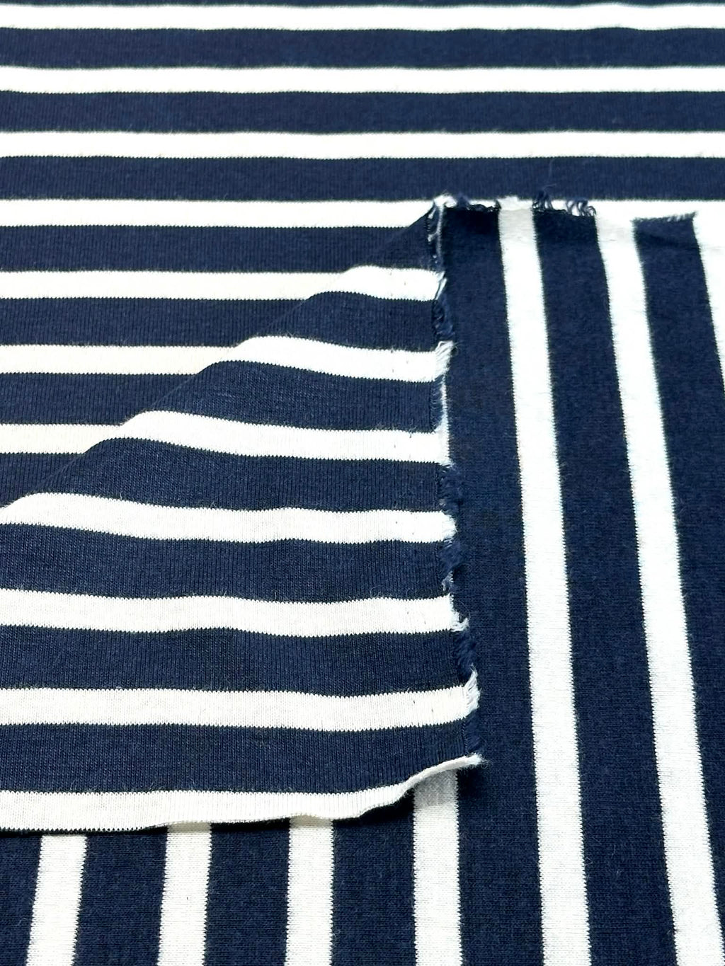 (BABY RIB) OFF WHITE STRIPES ON NAVY