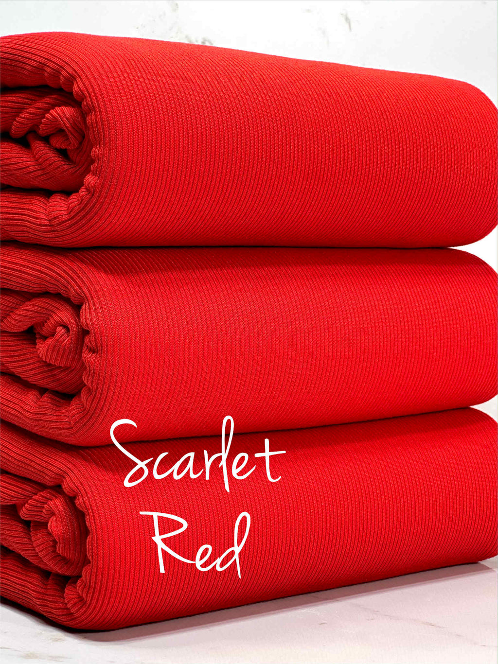 (2X2 RIB) SCARLET RED