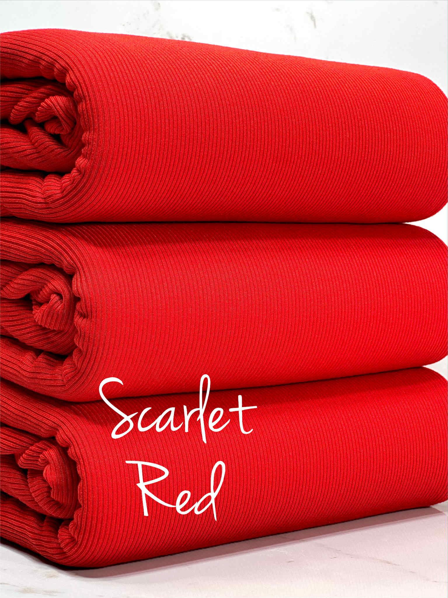 (2X2 RIB) SCARLET RED