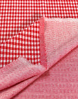 (KNIT) RED AND OFF WHITE MINI GINGHAM