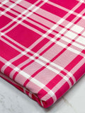 (DTY NON BRUSHED) HOT PINK AND OFF WHITE PLAID