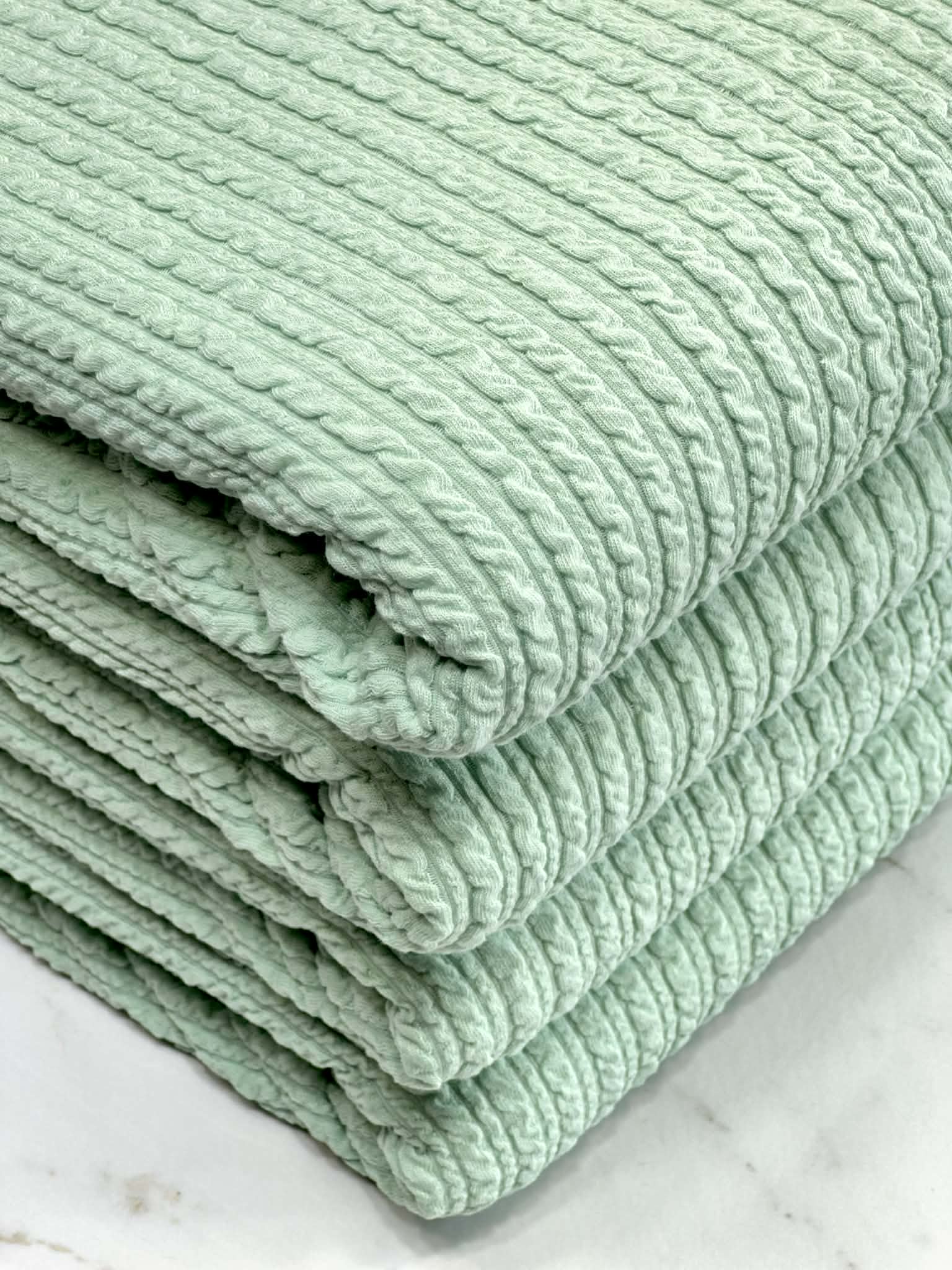 (GOLDEN RIB KNIT) BABY SAGE