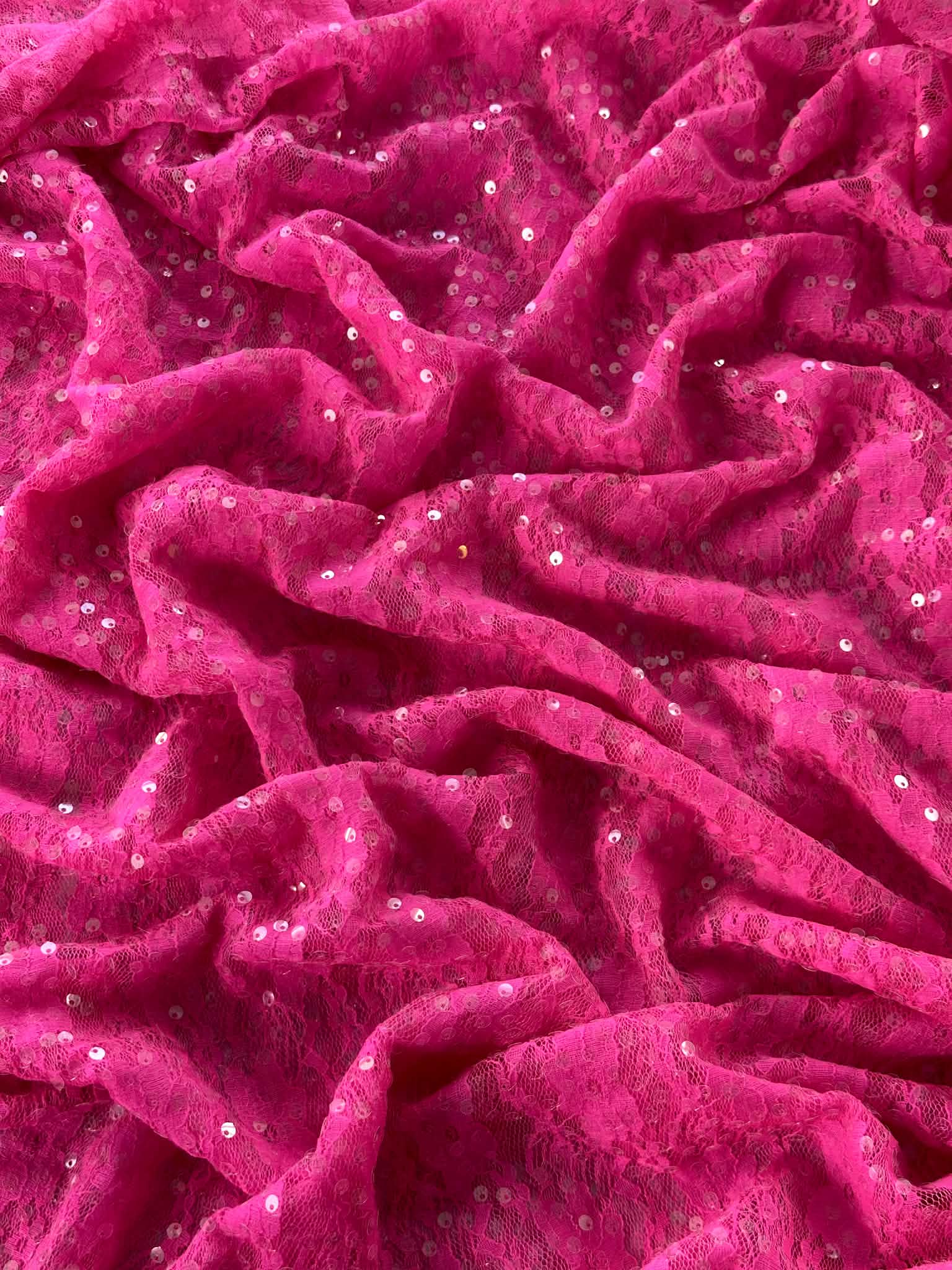 (LACE SEQUIN) HOT PINK