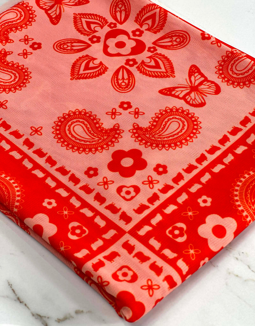 (MESH) RED AND BLUSH PATCHWORK