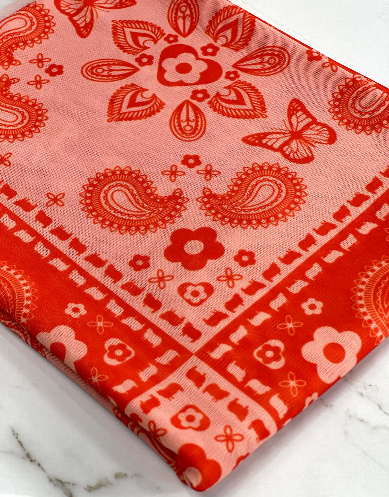 (MESH) RED AND BLUSH PATCHWORK