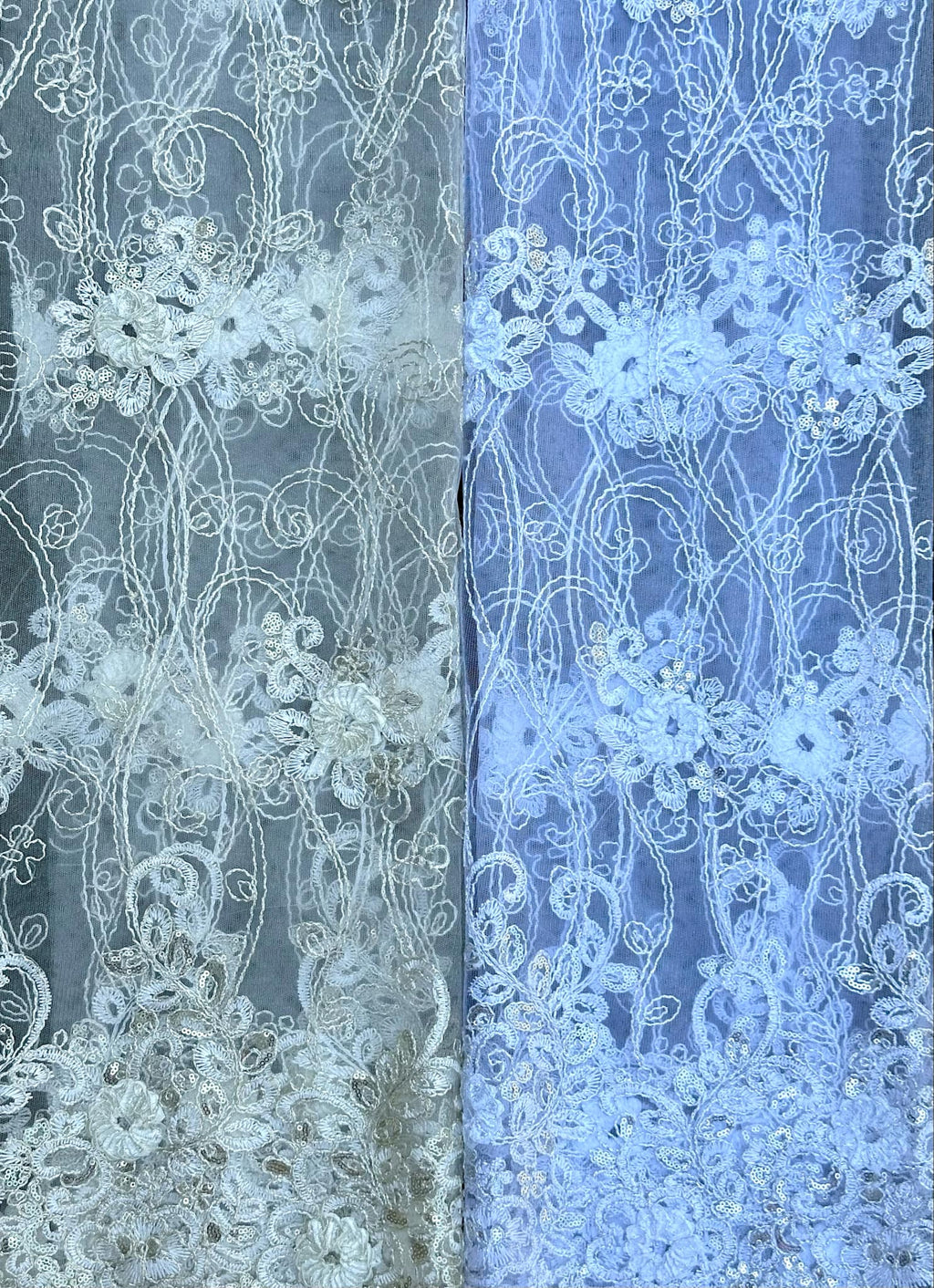 (LACE) EMBROIDERED IVORY FLORAL
