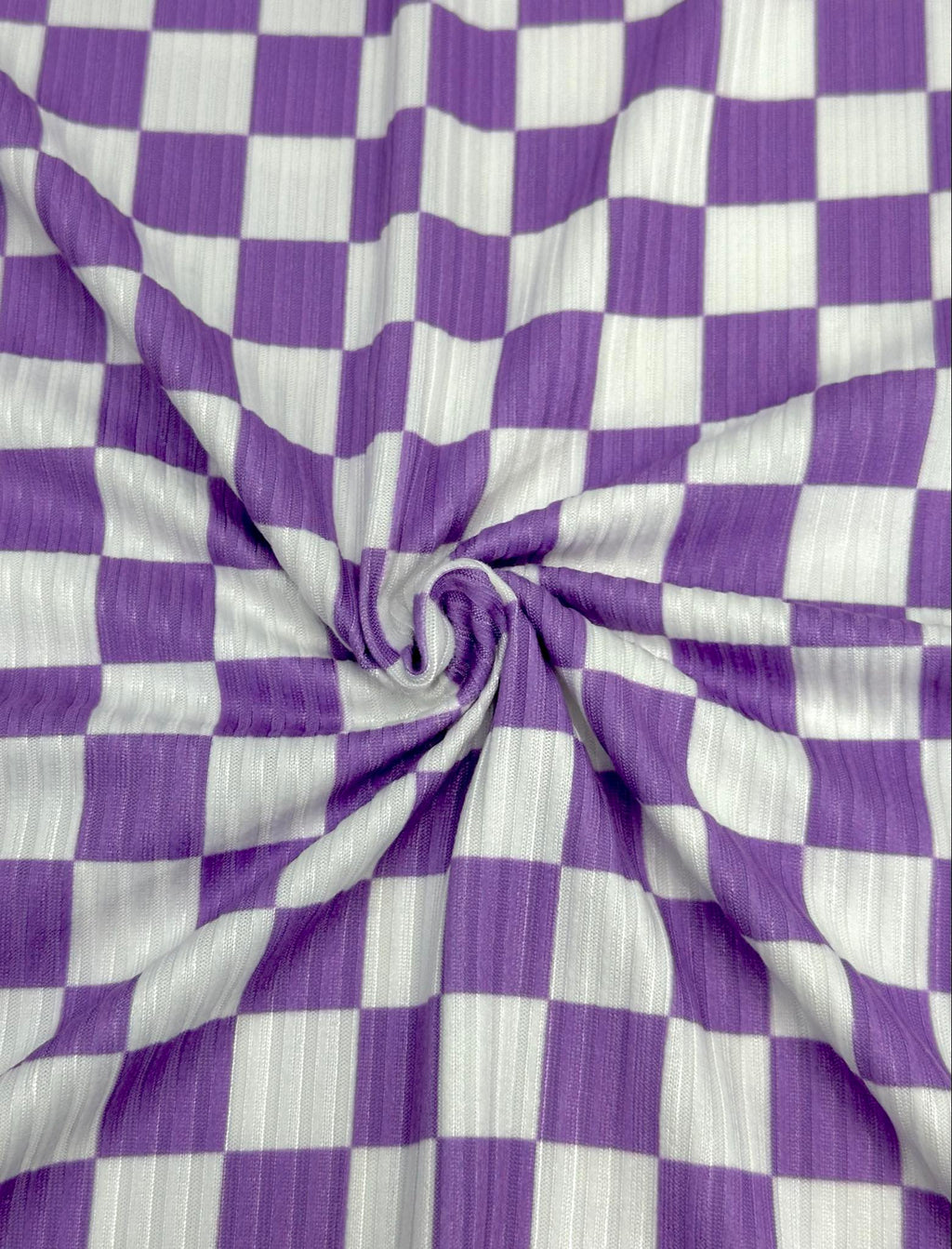 (YUMMY RIB) LAVENDER AND OFF WHITE CHECKERED