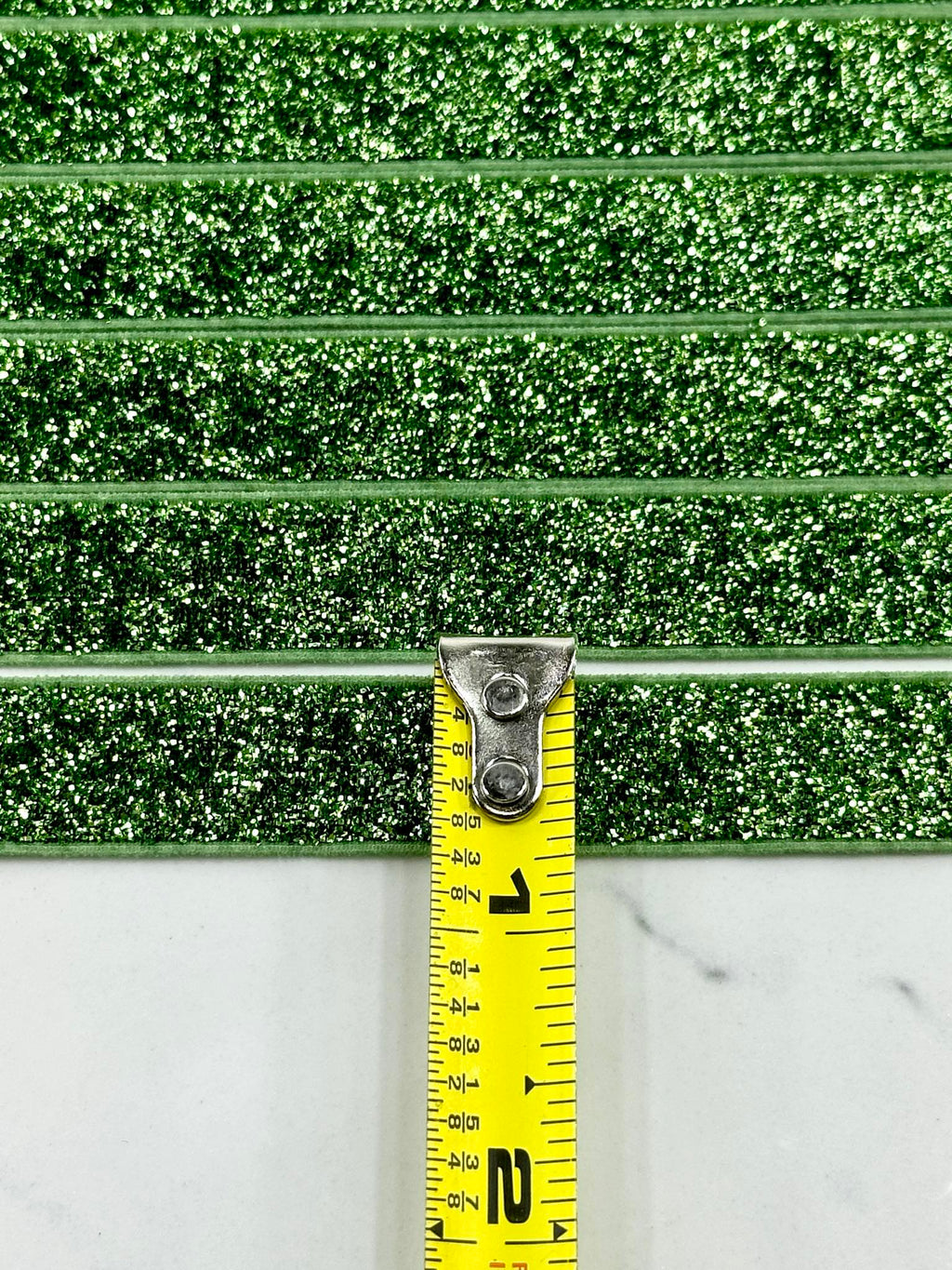 (TRIM) 5/8 ELASTIC GREEN SHIMMER