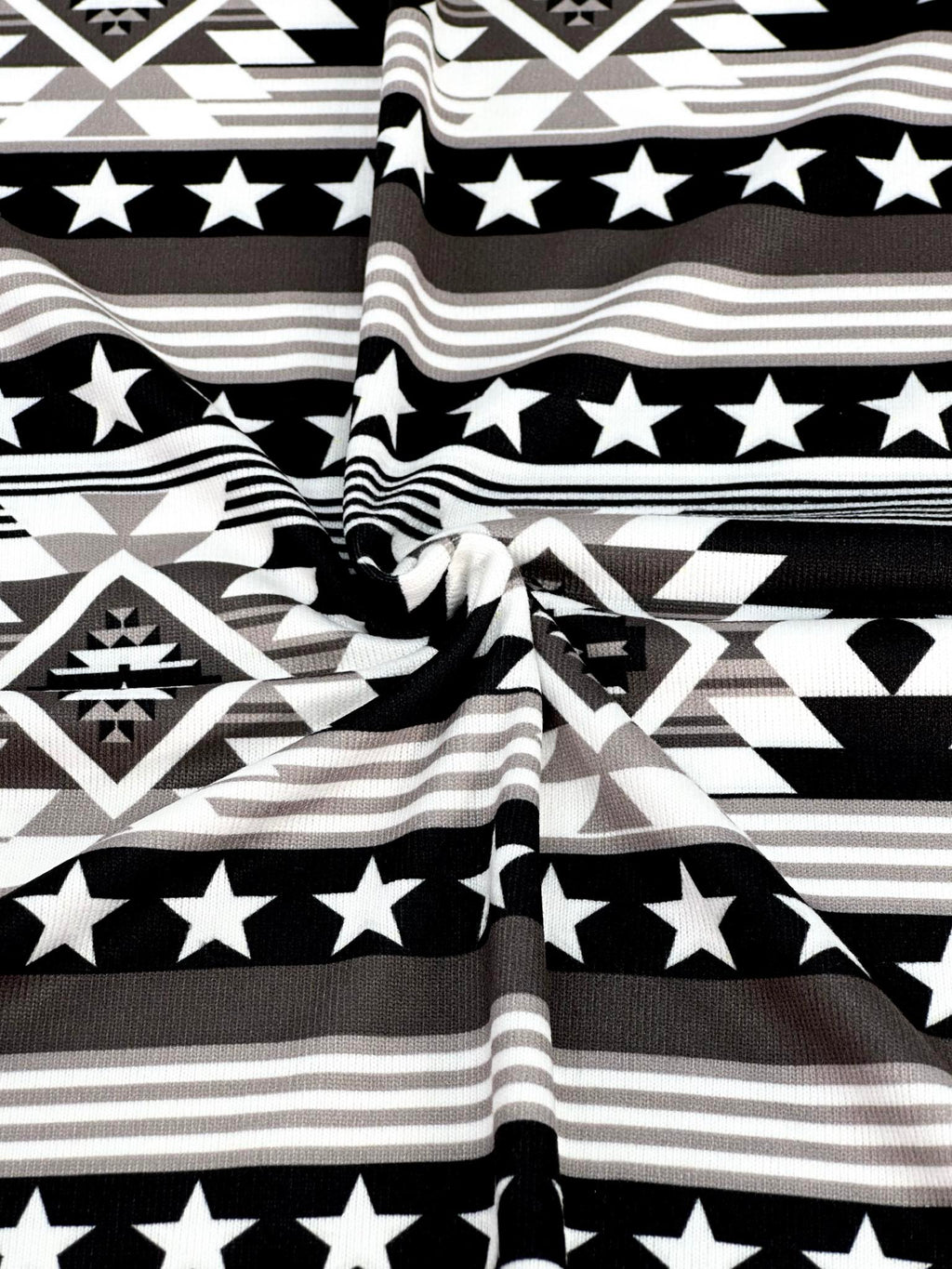 (SWEATER KNIT/ OAKLEY) BLACK, WHITE, AND CHARCOAL WESTERN STAR PATTERN (1)