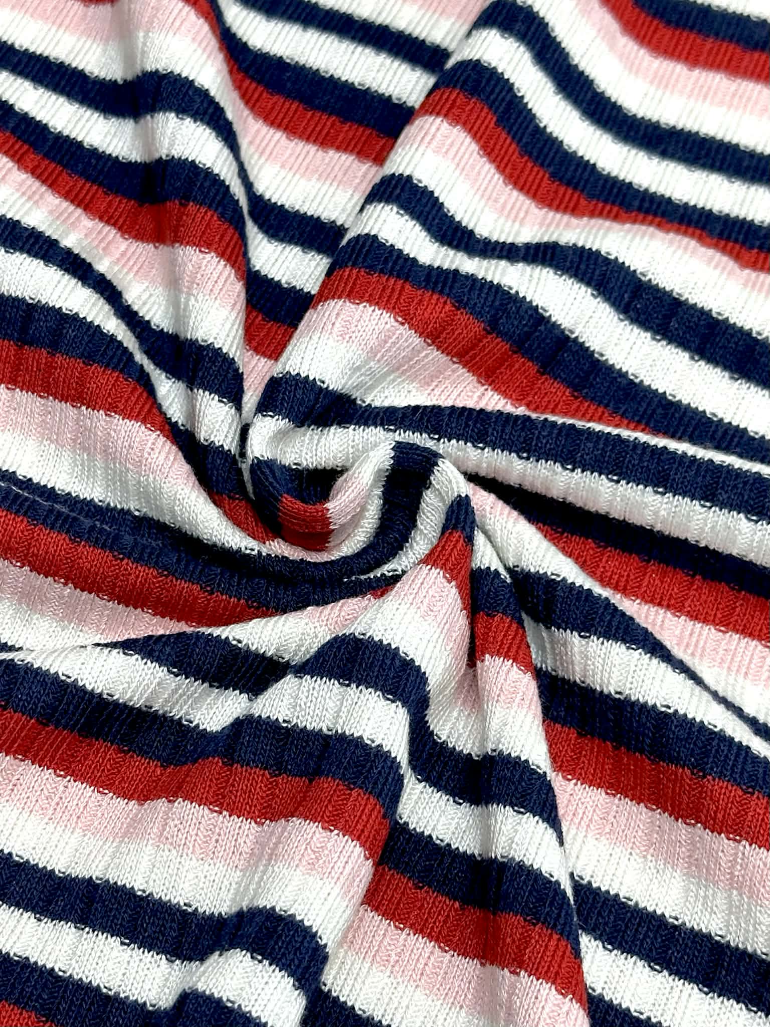 (SWEATER RIB) NAVY, RED, PINK, AND OFF WHITE STRIPES (2)
