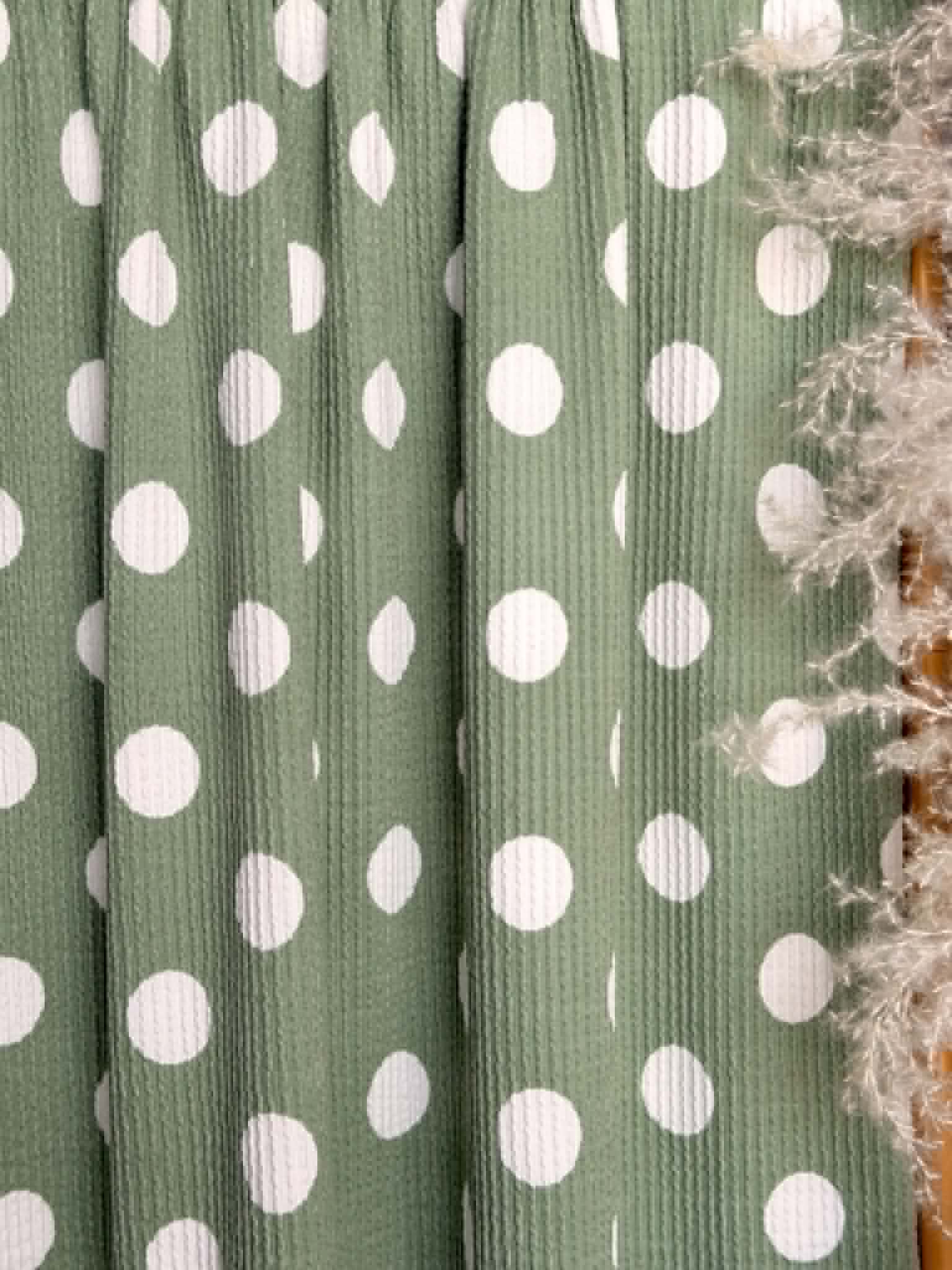 (URBAN RIB) WHITE POLKA DOTS ON SAGE