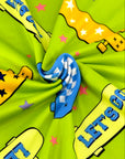 (DBP) SKATEBOARDS AND STARS ON LIME