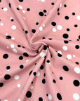 (DBP) WHITE AND BLACK POLKA DOTS ON PINK