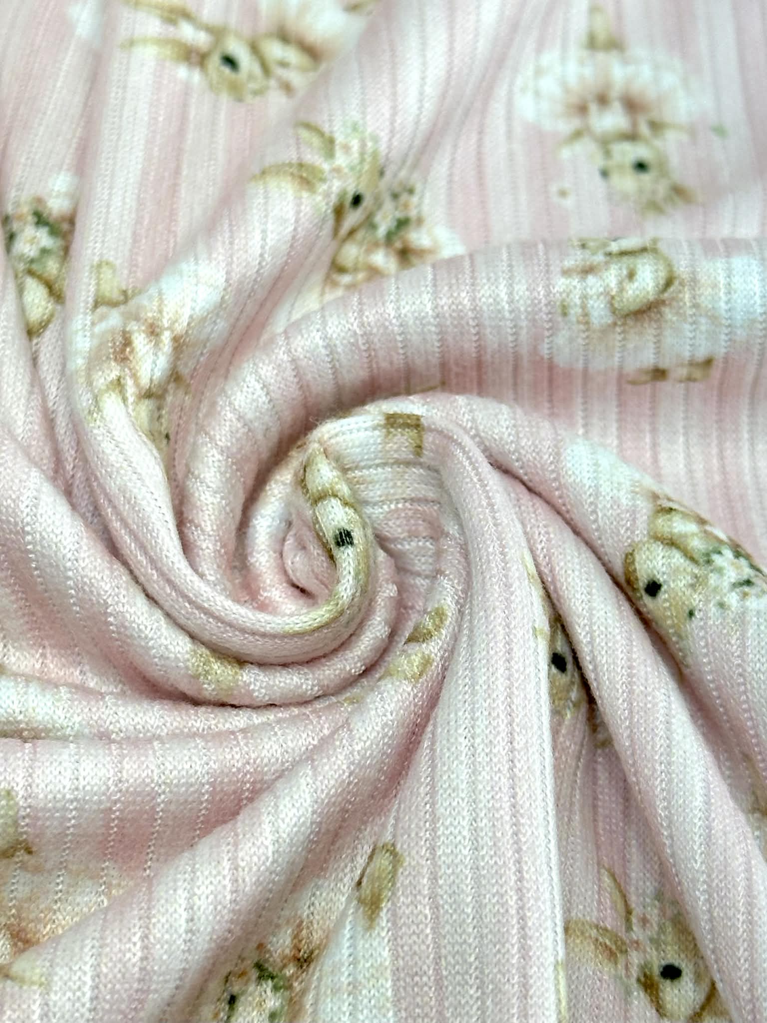 (4X2 YUMMY RIB) BALLERINA BUNNIES ON PINK STRIPES (5)