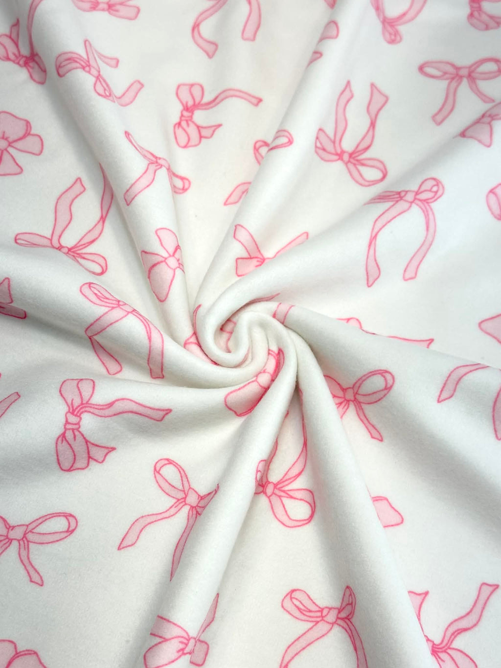 (BRUSHED SWEATER KNIT) PINK BOWS ON OFF WHITE