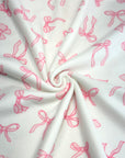 (BRUSHED SWEATER KNIT) PINK BOWS ON OFF WHITE