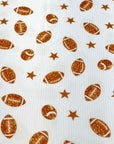 (4X2 YUMMY RIB) FOOTBALLS AND STARS ON OFF WHITE