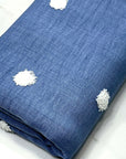 (WOVEN) 3D WHITE DOTS ON LIGHT INDIGO (1)