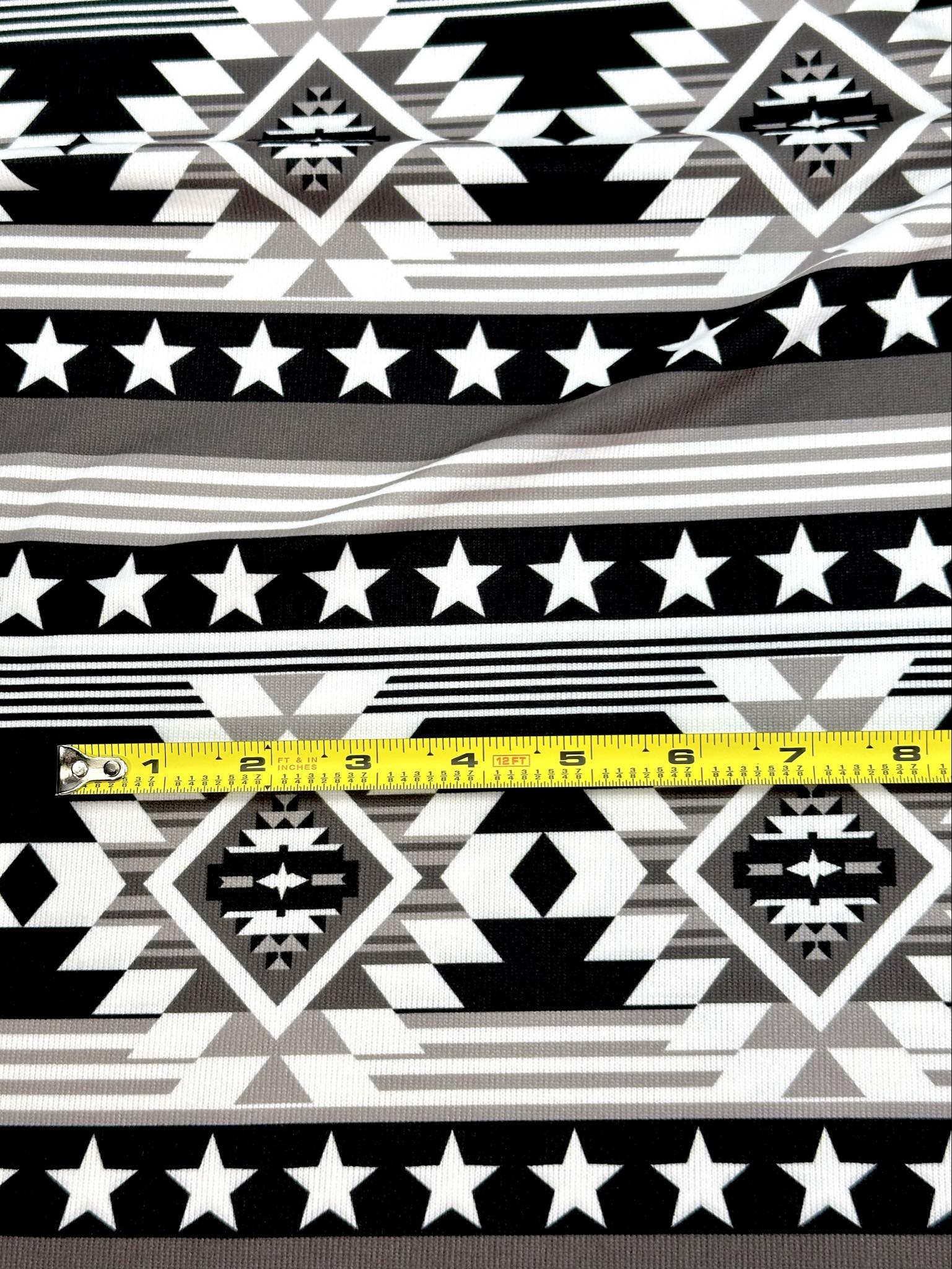 (SWEATER KNIT/ OAKLEY) BLACK, WHITE, AND CHARCOAL WESTERN STAR PATTERN (1)