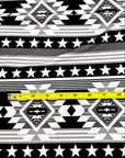 (SWEATER KNIT/ OAKLEY) BLACK, WHITE, AND CHARCOAL WESTERN STAR PATTERN