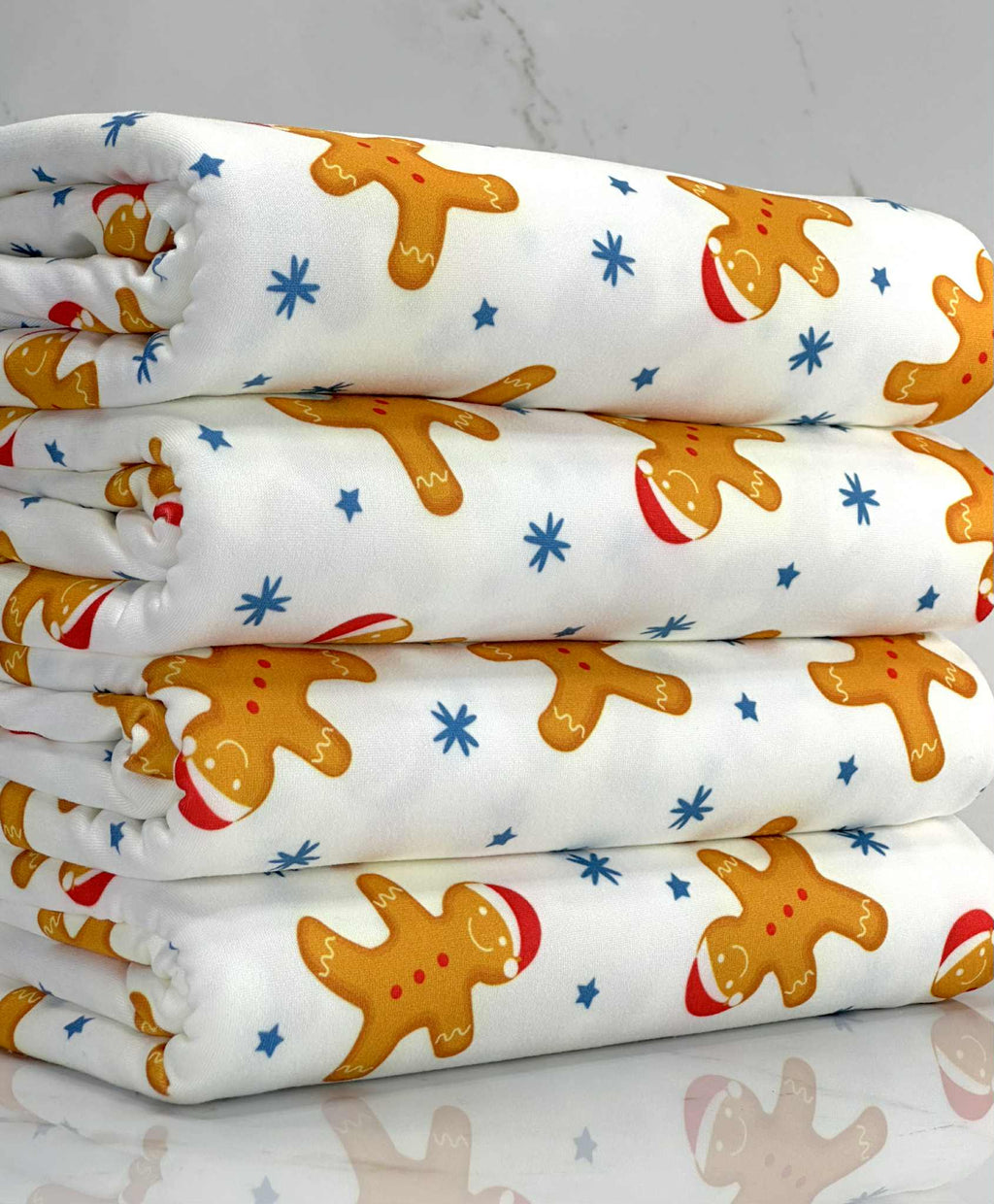 (DBP) MEDIUM GINGERBREAD MAN AND STARS ON OFF WHITE