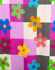 (SWEATER KINT/OAKLEY) FLOWERS ON PURPLE AND GRAY LARGE CHECKERED