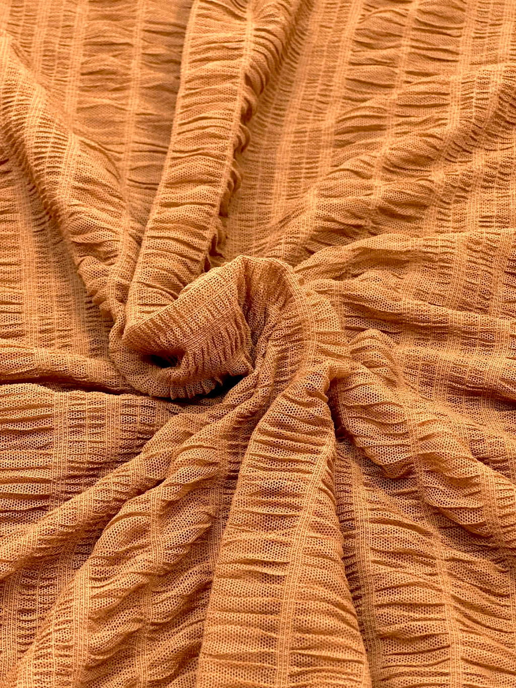 (PLEATED MESH) NEW BROWN