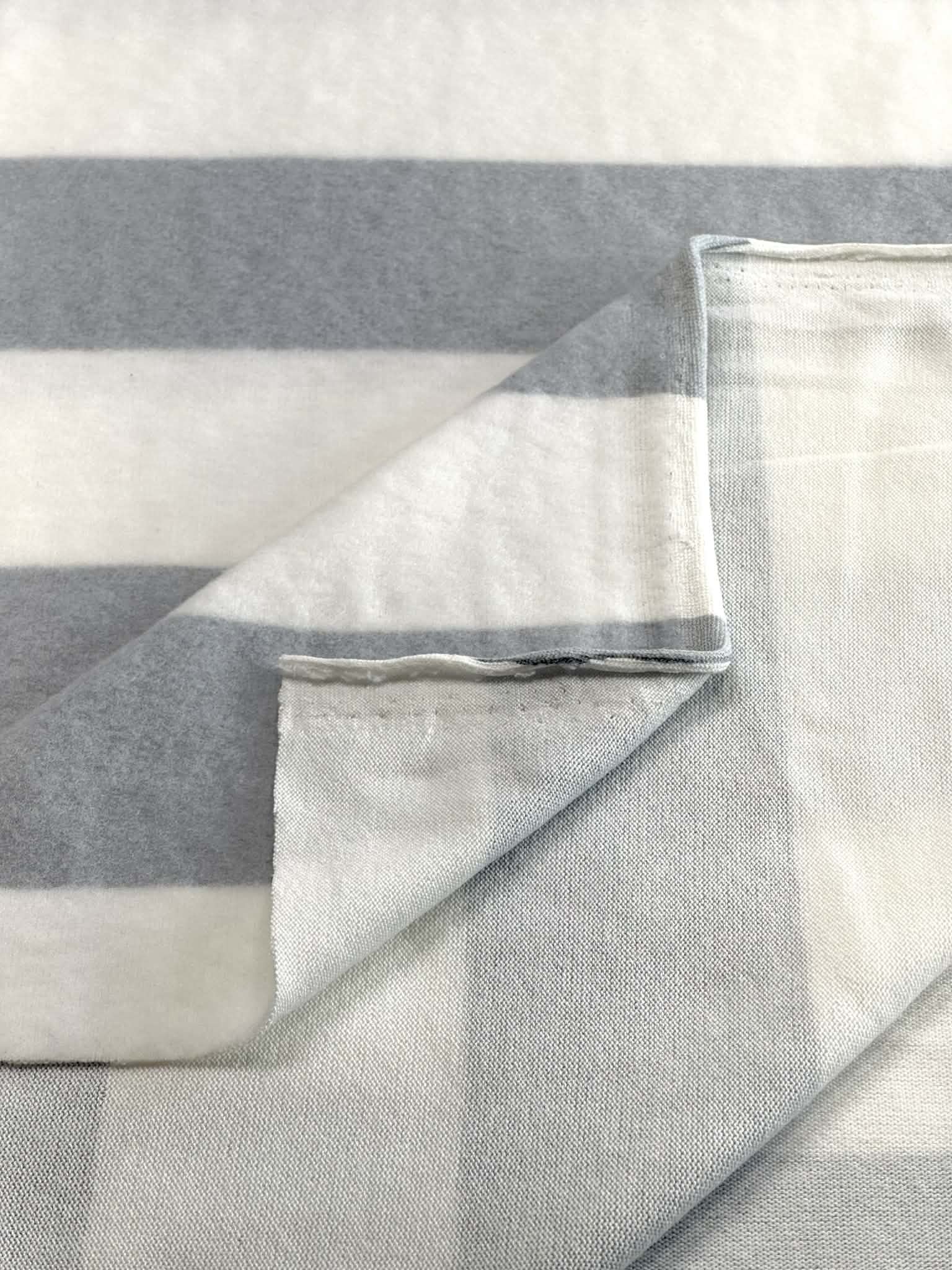 (BRUSHED SWEATER KNIT) GRAY AND OFF WHITE MEDIUM STRIPES