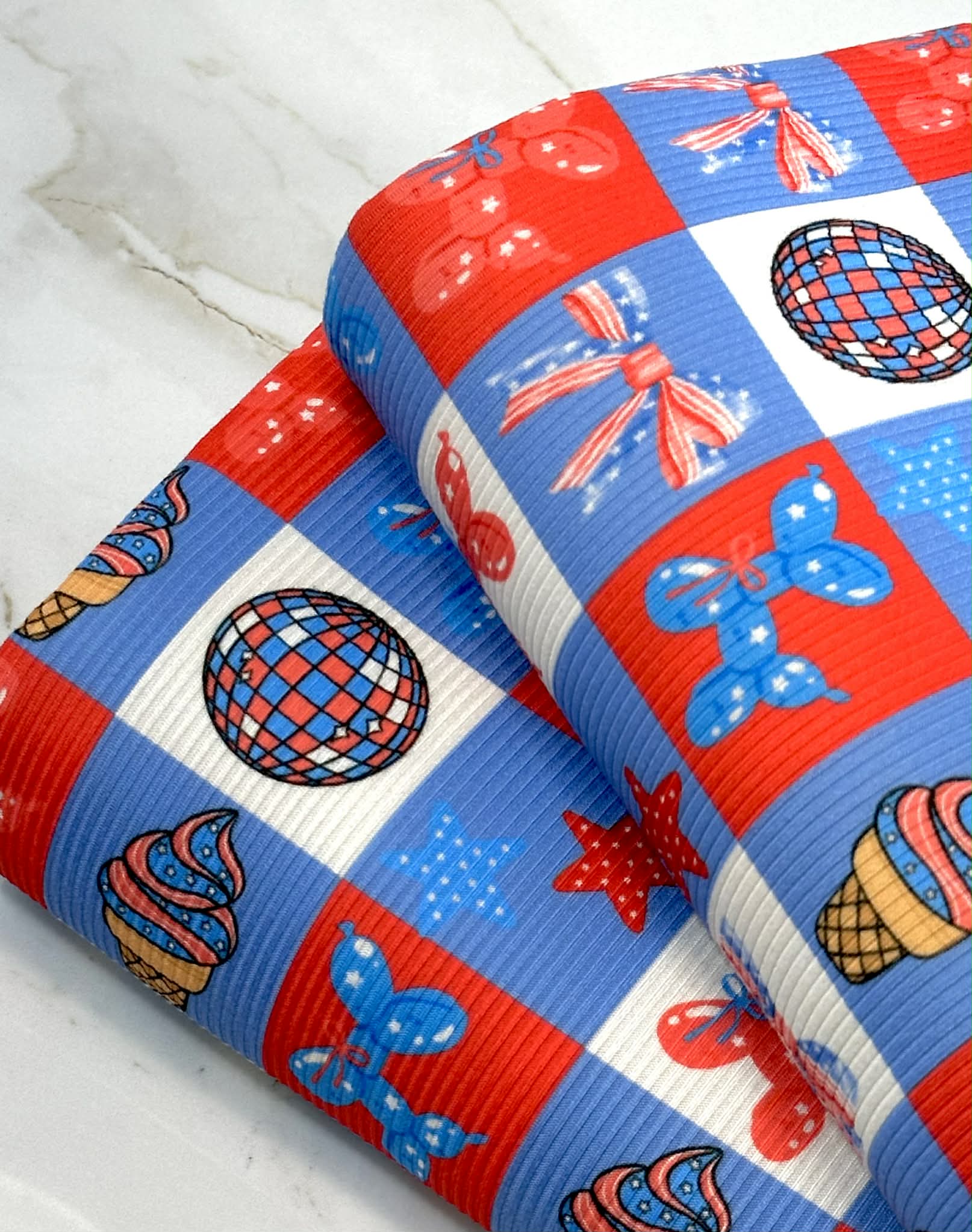 (2X2 YUMMY RIB) SIBLING MATCHING 4TH OF JULY CHECKERED (BOY VERSION)