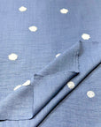 (WOVEN) 3D WHITE DOTS ON LIGHT INDIGO (1)