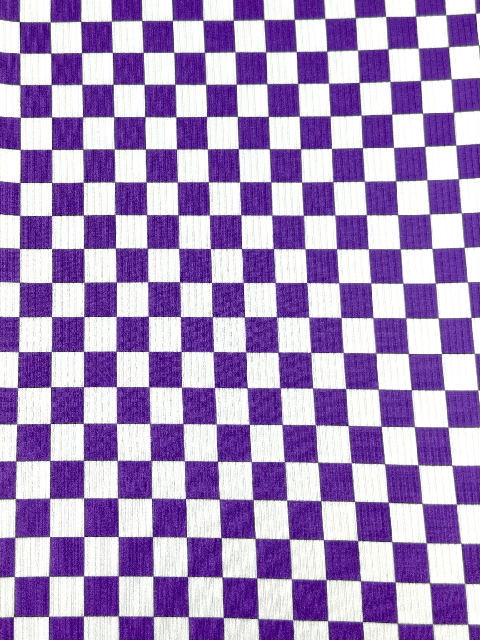 (YUMMY RIB) PURPLE AND OFF WHITE CHECKERED