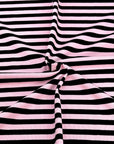 (2X1 RIB) BLACK STRIPES ON PINK