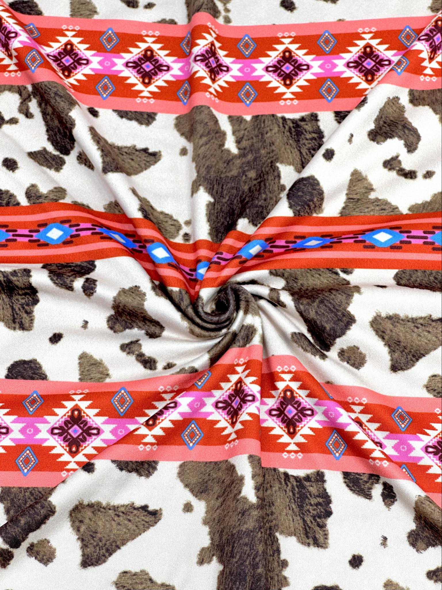 (DBP) CORAL PATTERN AND BROWN COW FUR PRINT