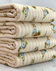 (4X2 YUMMY RIB) MEDIUM BUNNIES WITH CARROTS ON TAN STRIPES (1)