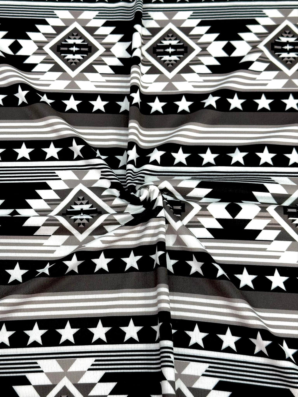 (SWEATER KNIT/ OAKLEY) BLACK, WHITE, AND CHARCOAL WESTERN STAR PATTERN (1)