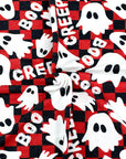 (FRENCH TERRY) GHOST ON RED AND BLACK CHECKERED PRINT