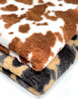 (SHERPA) BROWN COW PRINT ON OFF WHITE