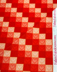 (4X2 YUMMY RIB) PINK AND RED HEARTS ON CHECKERED PATTERN