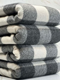 (BRUSHED HACCI) BLACK, GRAY, AND OFF WHITE PLAID (1)