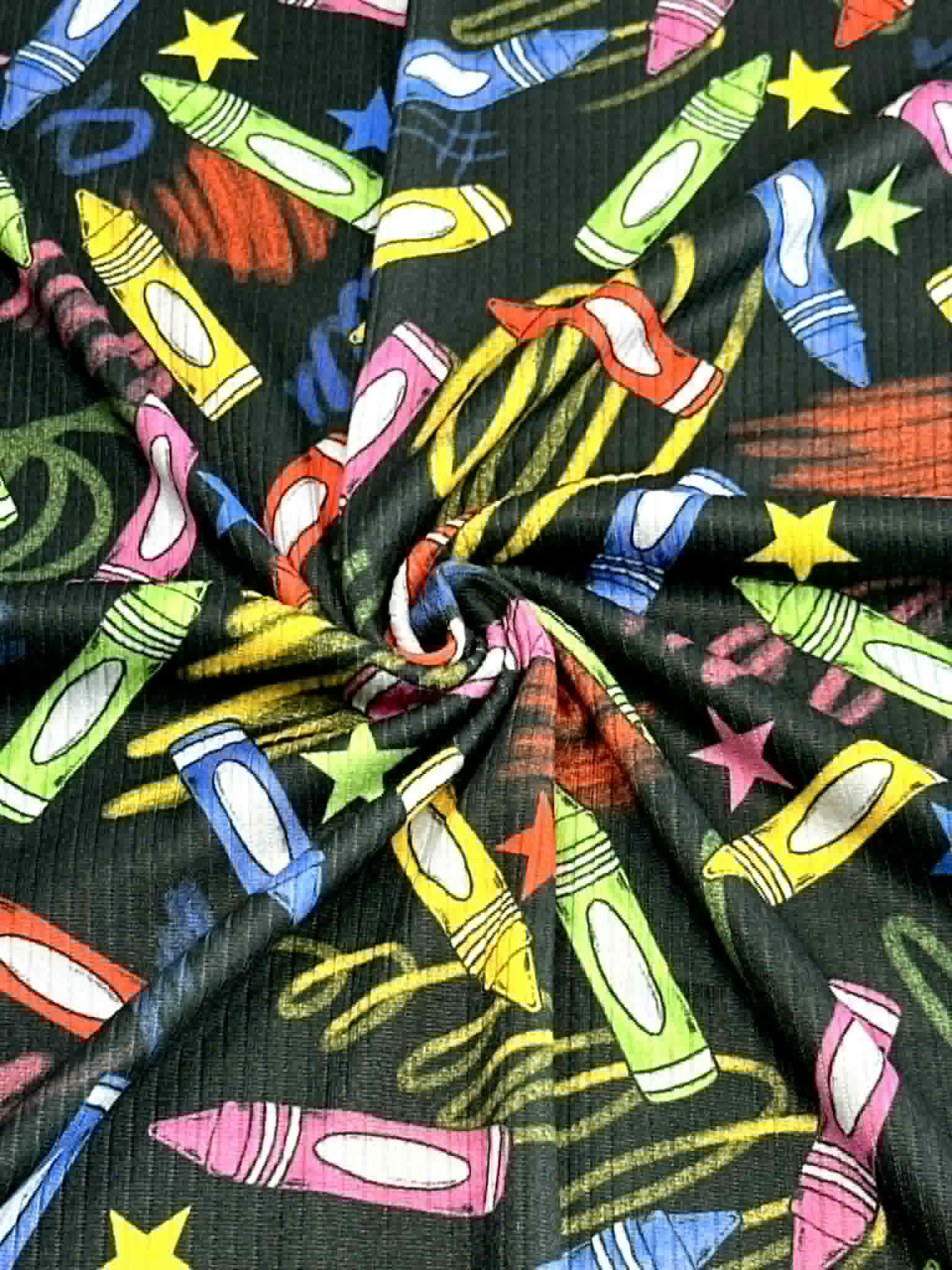 (4X2 YUMMY RIB) COLORFUL CRAYONS AND SCRIBBLES ON BLACK (1)