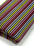 (BABY WAFFFLE) PINK, RED, LILAC, LIGHT BLUE, AND YELLOW STRIPES