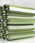 (4X2 RIB) SAGE GREEN AND OFF WHITE STRIPES