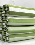 (4X2 RIB) SAGE GREEN AND OFF WHITE STRIPES