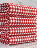 (4X2 RIB) RED AND OFF WHITE GINGHAM