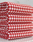 (4X2 RIB) RED AND OFF WHITE GINGHAM