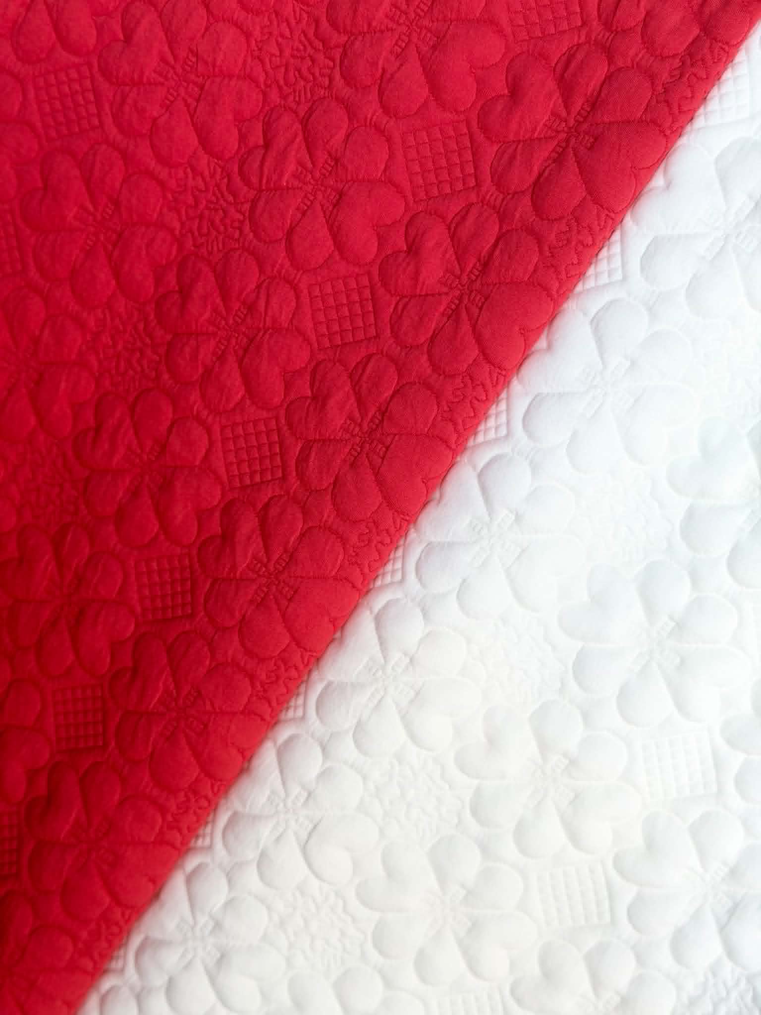 (JACQUARD KNIT) 3D BRIGHT RED EMBOSSED FLOWERS