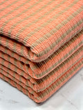 (PUCKERED STRIPE) TAN STRIPES ON SALMON