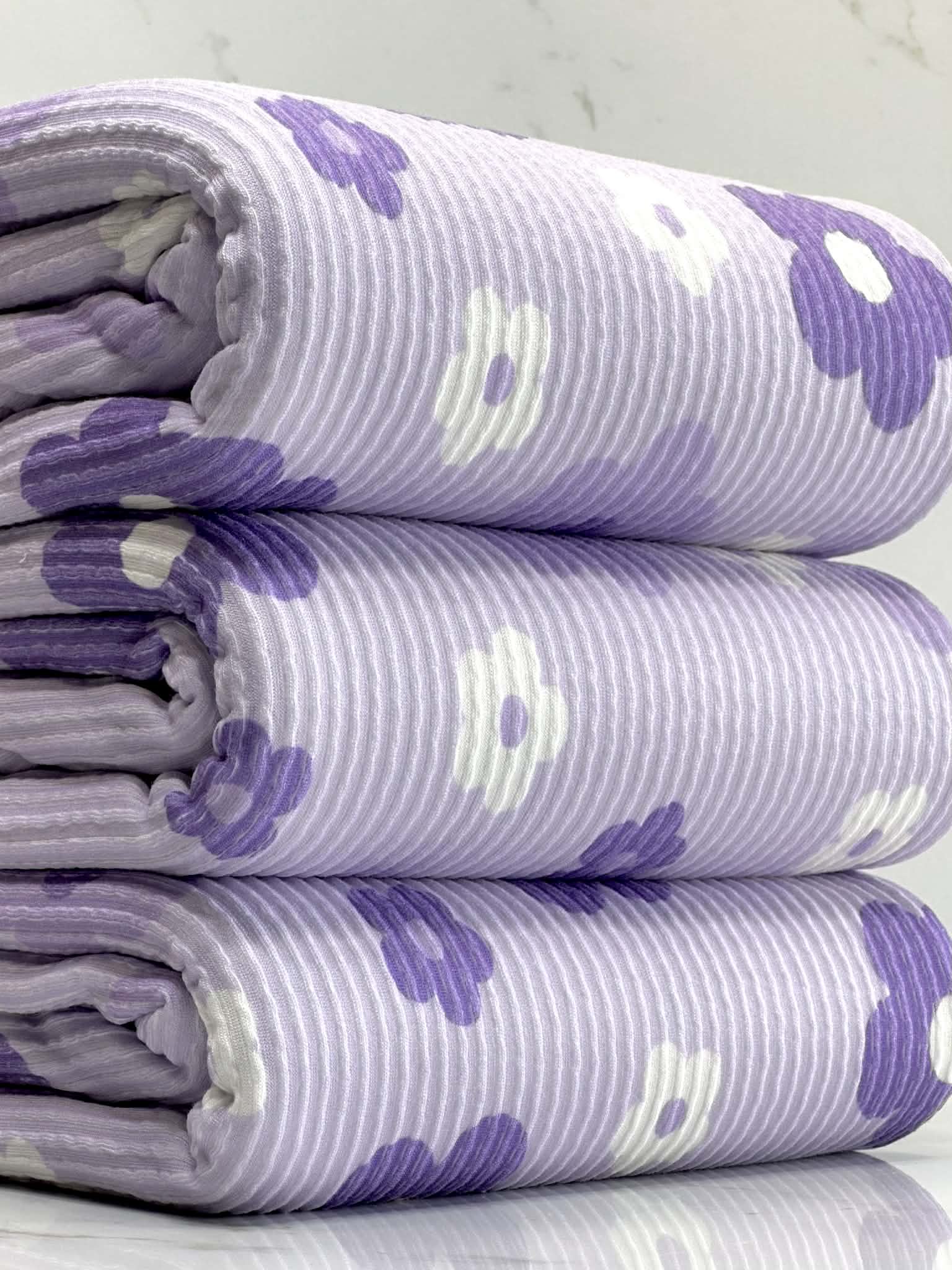 (URBAN RIB) PURPLE, LAVENDER AND OFF WHITE FLOWERS ON LILAC(1)