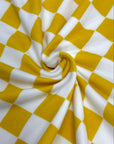 (DBP) YELLOW AND OFF WHITE CHECKERED